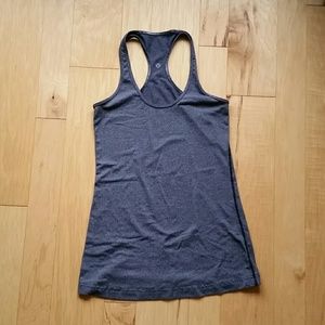 Grey and white lululemon athletic tank top